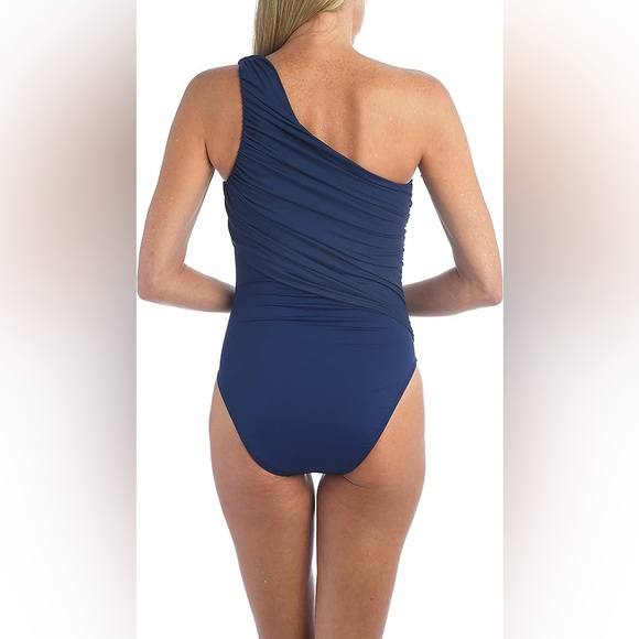 LaBlanca Island Goddess Shirred One Shoulder One Piece Swimsuit - Picture 5 of 7